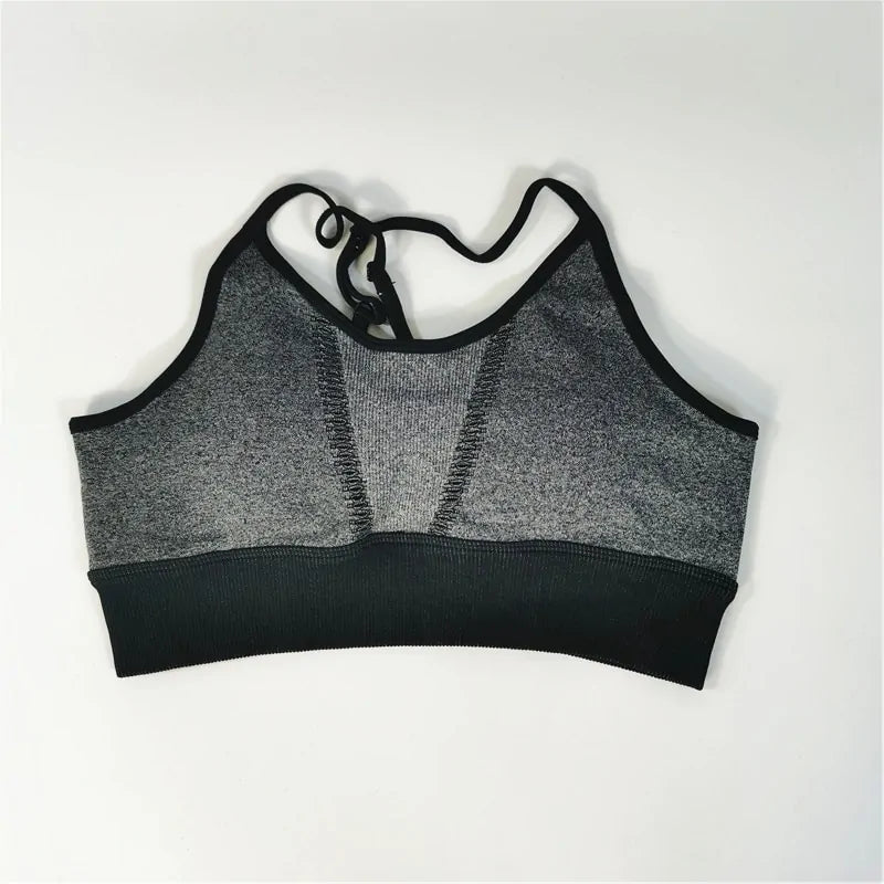 Grey & Beige Sports Bra