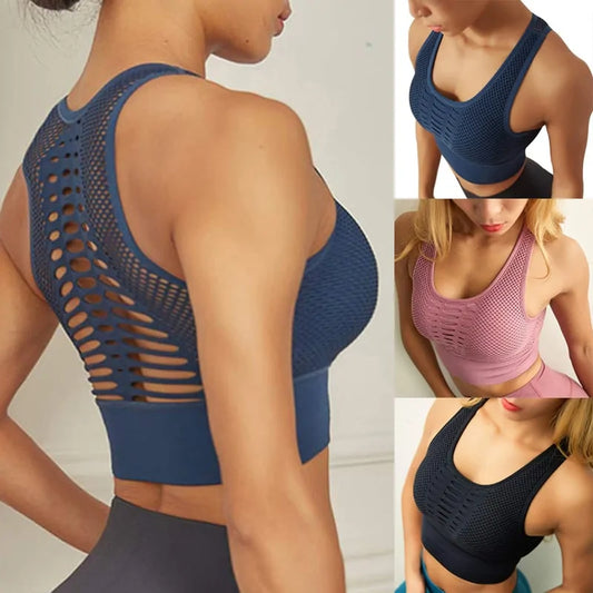 Mesh Breathable Push-Up Sports Bra