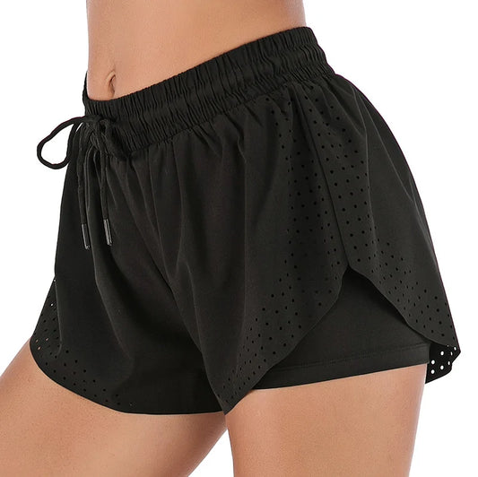 Double-layer Two-Piece Yoga Shorts