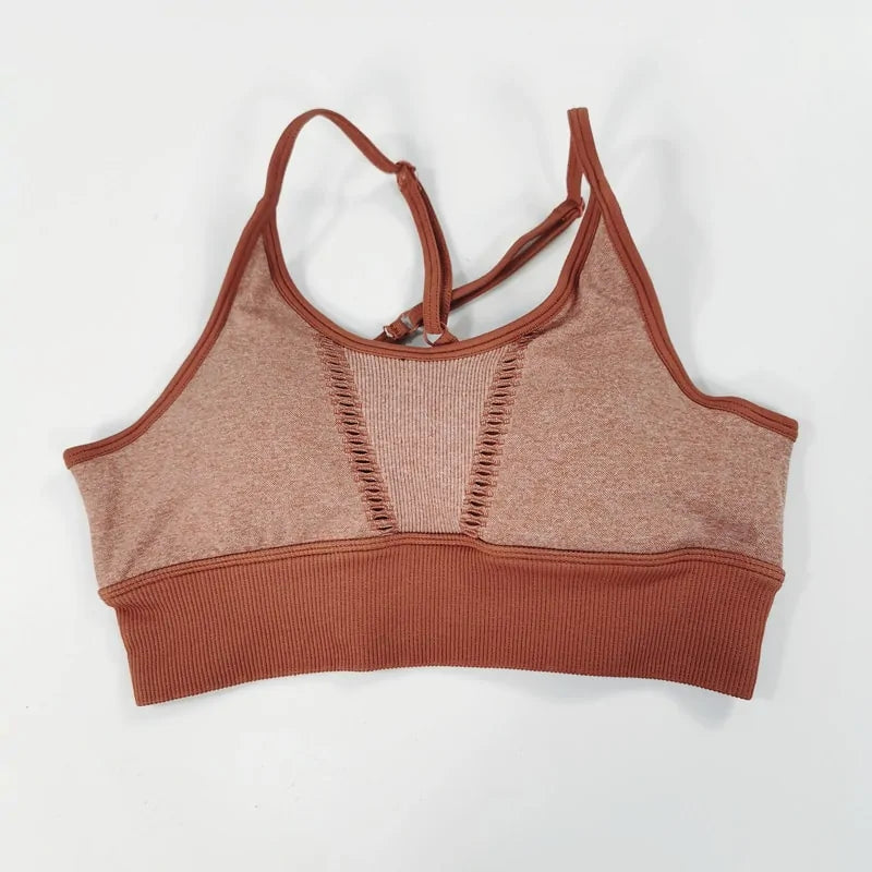 Grey & Beige Sports Bra