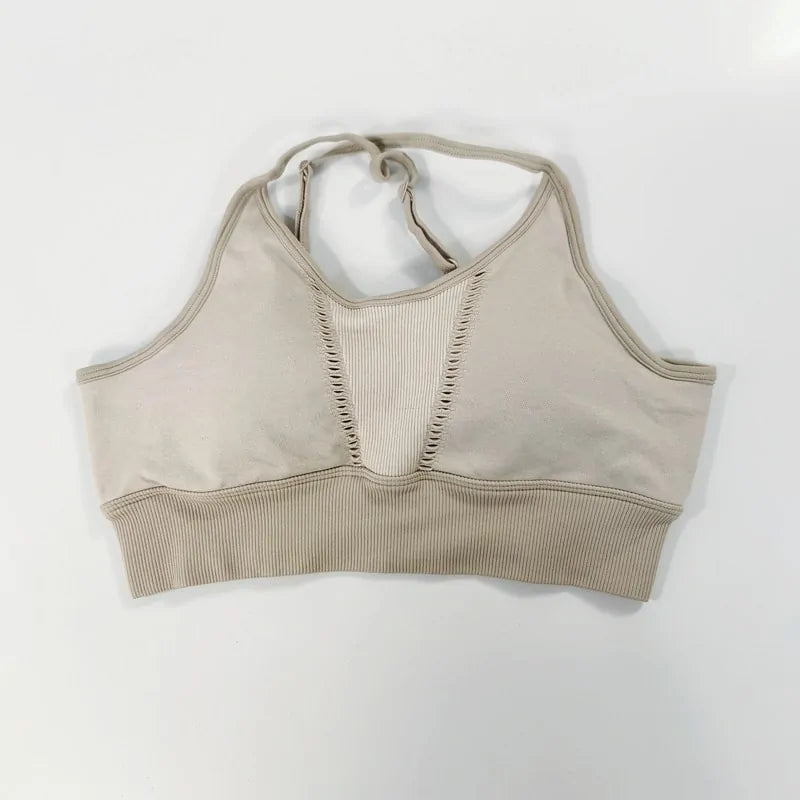 Grey & Beige Sports Bra